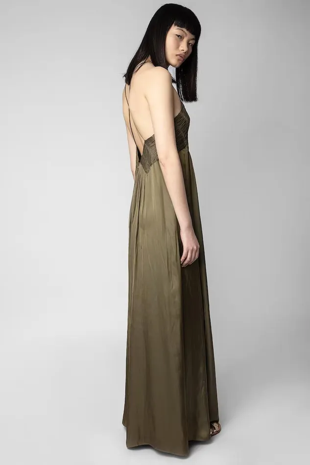 Zadig and Voltaire Dresses RAYONNE DRESS L CIGAR 8211 Women Zadig and Voltaire Dresses RAYONNE DRESS L CIGAR 8211 Women