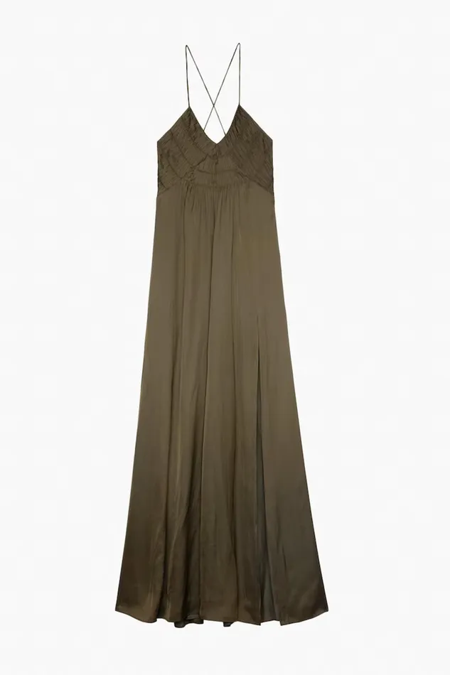 Zadig and Voltaire Dresses RAYONNE DRESS L CIGAR 8211 Women Zadig and Voltaire Dresses RAYONNE DRESS L CIGAR 8211 Women