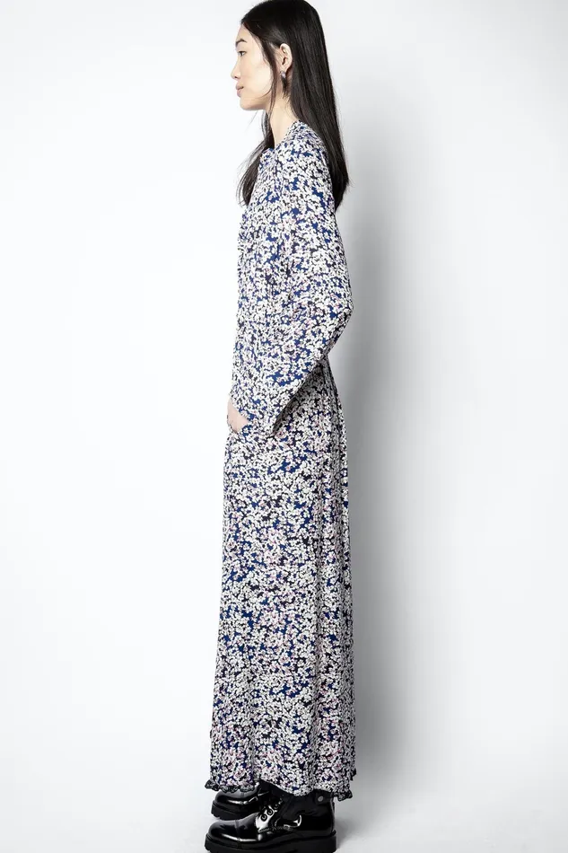 Zadig and Voltaire Dresses RELIC BEGONIA PRINT DRESS BLUE 8211 Women Zadig and Voltaire Dresses RELIC BEGONIA PRINT DRESS BLUE 8211 Women