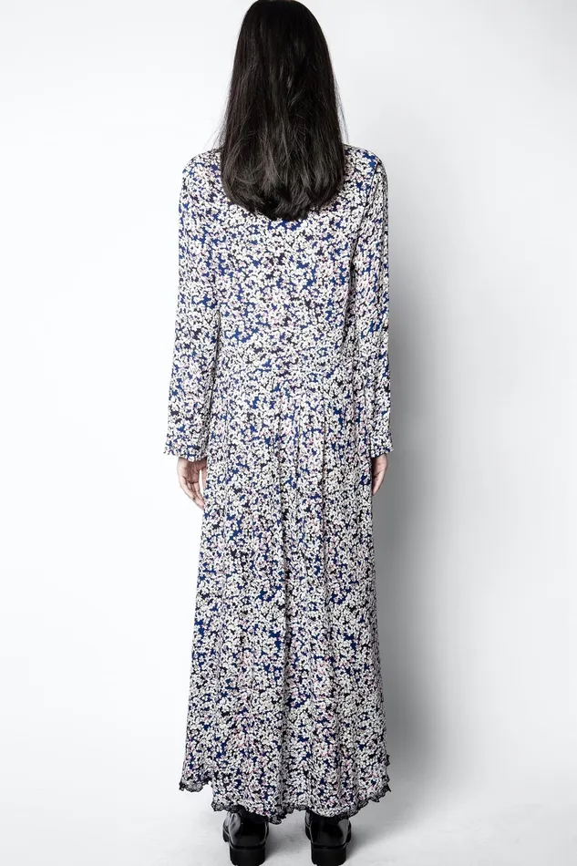 Zadig and Voltaire Dresses RELIC BEGONIA PRINT DRESS BLUE 8211 Women Zadig and Voltaire Dresses RELIC BEGONIA PRINT DRESS BLUE 8211 Women