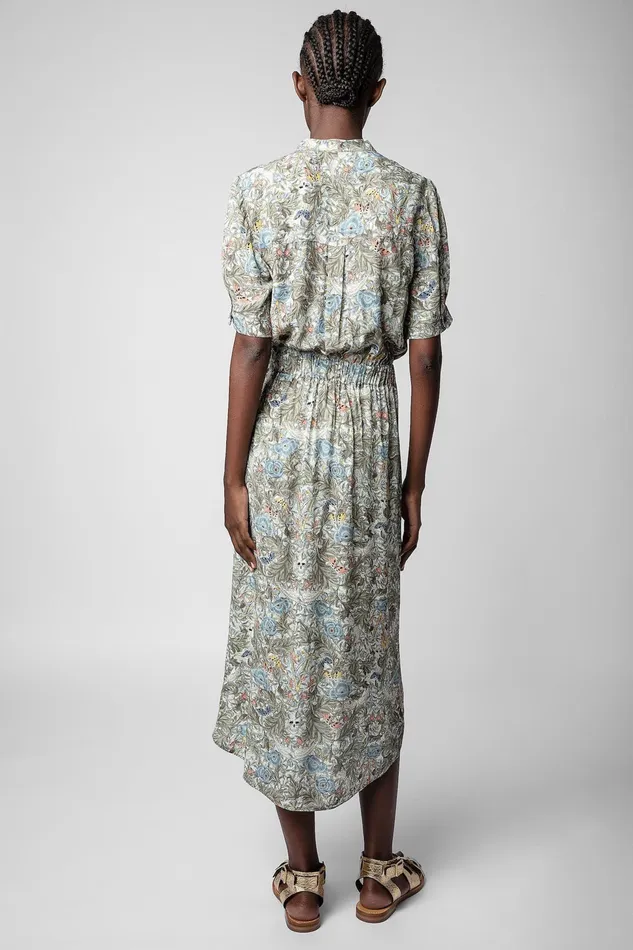 Zadig and Voltaire Dresses RIMA BRIT FLOWER DRESS KHAKI PRINT 8211 Women Zadig and Voltaire Dresses RIMA BRIT FLOWER DRESS KHAKI PRINT 8211 Women