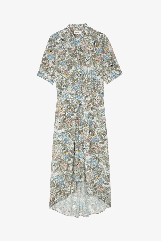 Zadig and Voltaire Dresses RIMA BRIT FLOWER DRESS KHAKI PRINT 8211 Women Zadig and Voltaire Dresses RIMA BRIT FLOWER DRESS KHAKI PRINT 8211 Women
