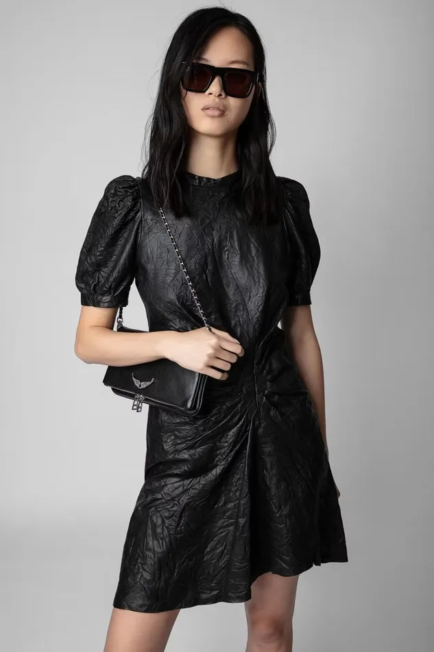 Zadig and Voltaire Dresses RIXE LTH DRESS BLACK 8211 Women Zadig and Voltaire Dresses RIXE LTH DRESS BLACK 8211 Women