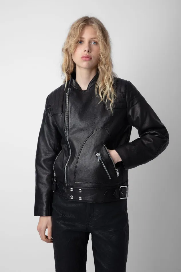 Zadig and Voltaire Jackets LILIAM LTH JKT BLACK 8211 Women Zadig and Voltaire Jackets LILIAM LTH JKT BLACK 8211 Women