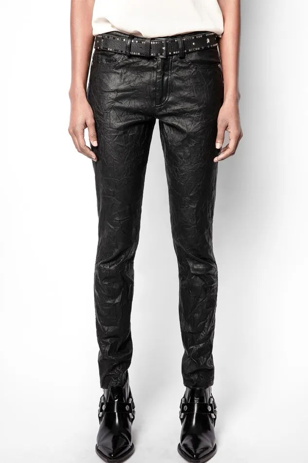 Zadig and Voltaire Pants PHLAME ICONIC LEATHER PANT BLACK 8211 Women Zadig and Voltaire Pants PHLAME ICONIC LEATHER PANT BLACK 8211 Women