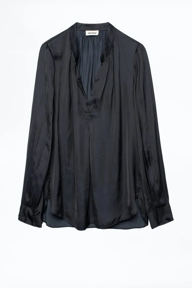 Zadig and Voltaire Shirts and Tops TINK SATIN TUNIC BLOUSE PERMAN BLACK 8211 Women Zadig and Voltaire Shirts and Tops TINK SATIN TUNIC BLOUSE PERMAN BLACK 8211 Women