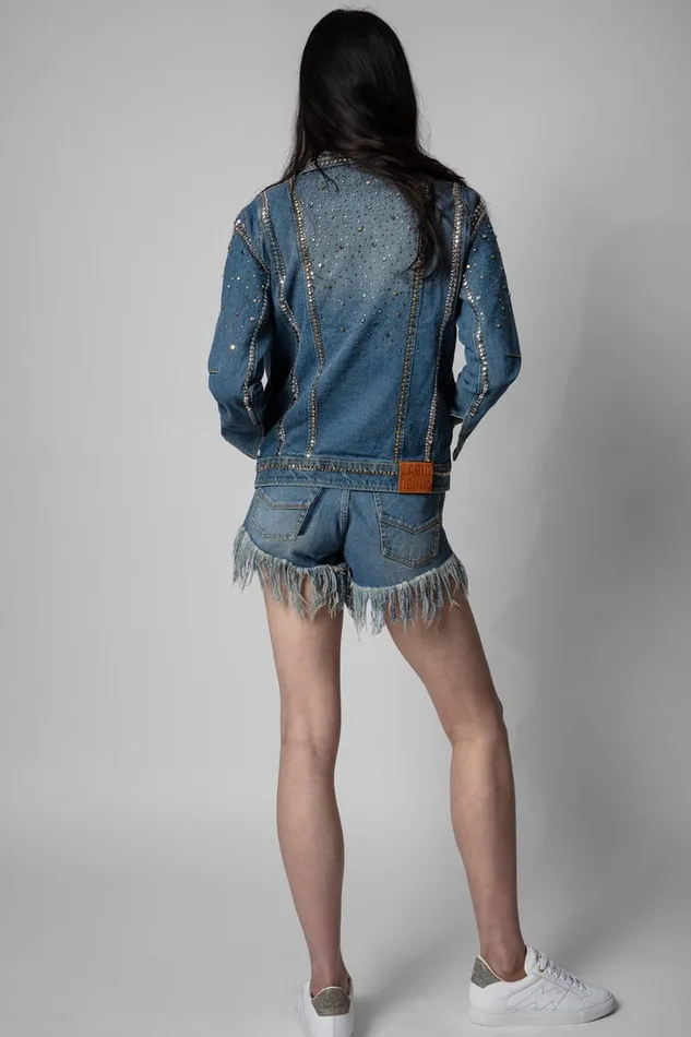 Zadig and Voltaire Skirts and Shorts SNOW STUDS DENIM LIGHT BLUE 8211 Women