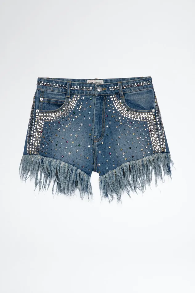 Zadig and Voltaire Skirts and Shorts SNOW STUDS DENIM LIGHT BLUE 8211 Women