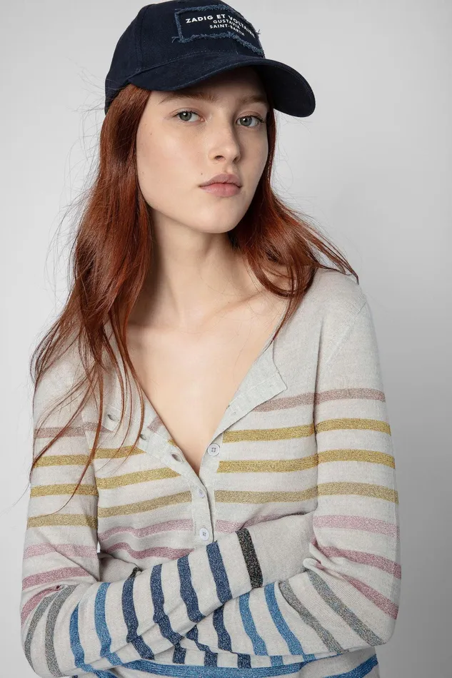 Zadig and Voltaire Sweaters and Knitwear HILA LUREX SWEATER LIGHT GREY 8211 Women Zadig and Voltaire Sweaters and Knitwear HILA LUREX SWEATER LIGHT GREY 8211 Women