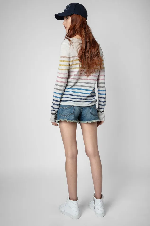 Zadig and Voltaire Sweaters and Knitwear HILA LUREX SWEATER LIGHT GREY 8211 Women Zadig and Voltaire Sweaters and Knitwear HILA LUREX SWEATER LIGHT GREY 8211 Women