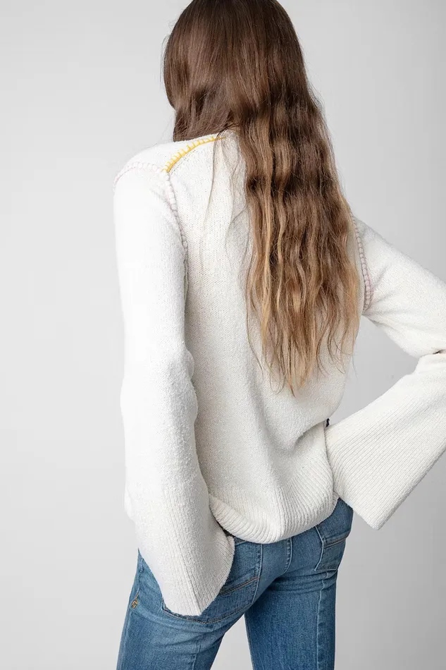 Zadig and Voltaire Sweaters and Knitwear LOUNA SWEATER OFF WHITE 8211 Women Zadig and Voltaire Sweaters and Knitwear LOUNA SWEATER OFF WHITE 8211 Women
