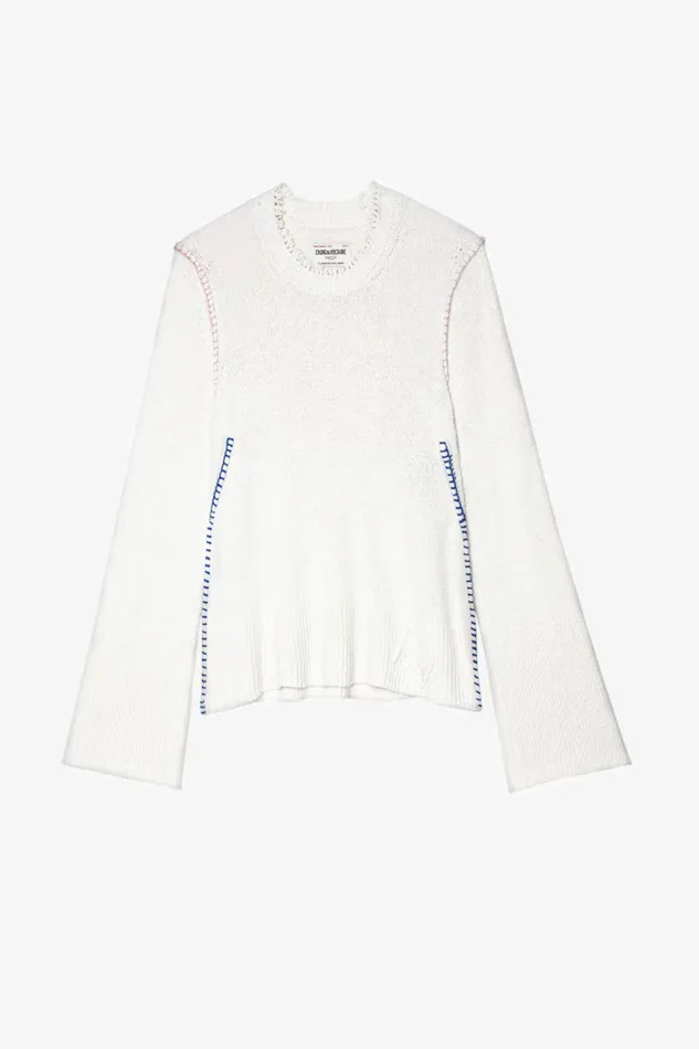 Zadig and Voltaire Sweaters and Knitwear LOUNA SWEATER OFF WHITE 8211 Women Zadig and Voltaire Sweaters and Knitwear LOUNA SWEATER OFF WHITE 8211 Women