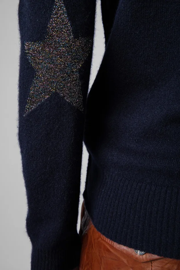 Zadig and Voltaire Sweaters and Knitwear VIVI C PATCH V NECK INK 8211 Women Zadig and Voltaire Sweaters and Knitwear VIVI C PATCH V NECK INK 8211 Women