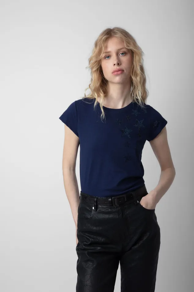 Zadig and Voltaire TShirts SKINNY RAIN STARS MARINE 8211 Women Zadig and Voltaire TShirts SKINNY RAIN STARS MARINE 8211 Women